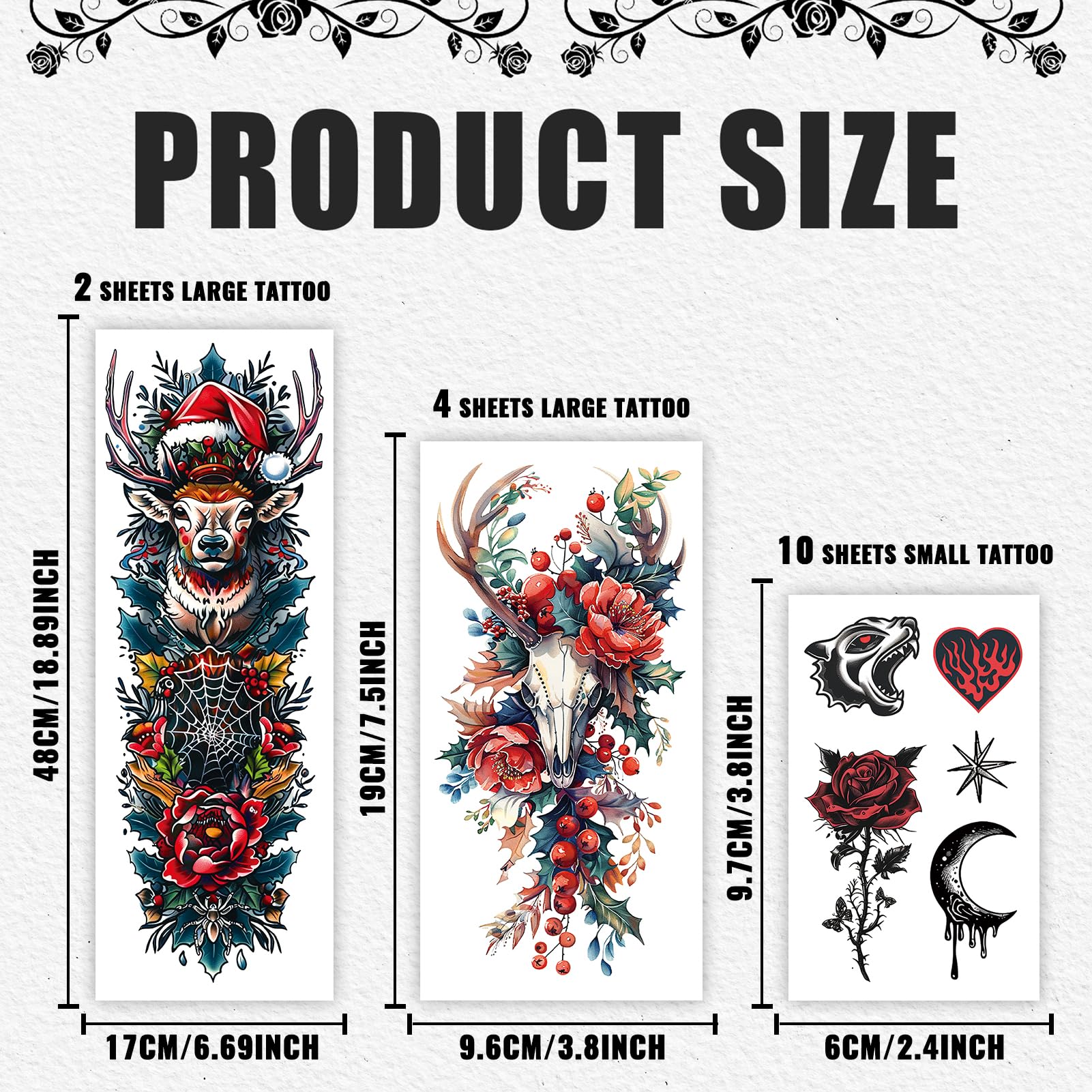 Cerlaza Santa Hat tattoo, bold holiday accessory for festive outfits