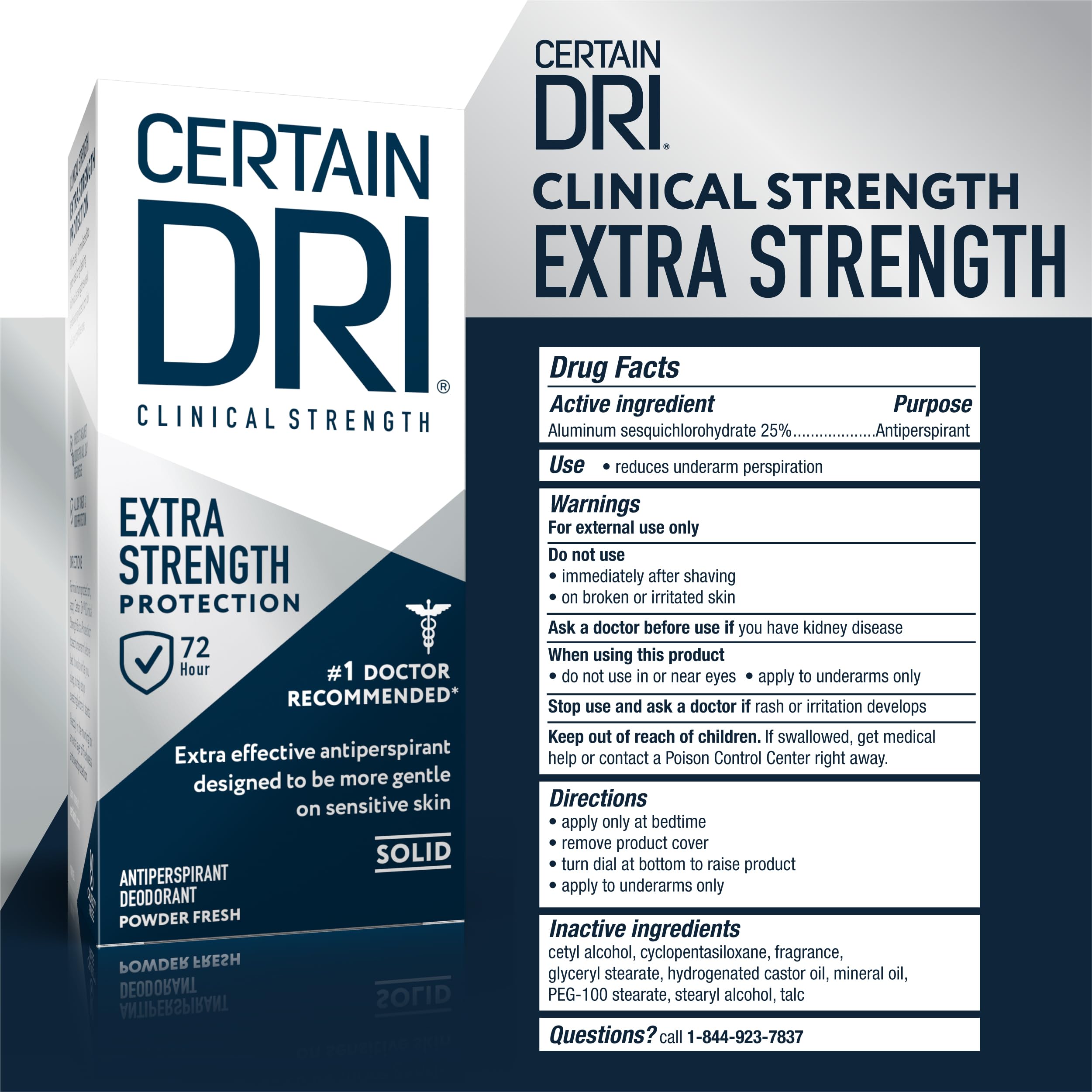 Travel-friendly 1.7 oz pack of Certain Dri.