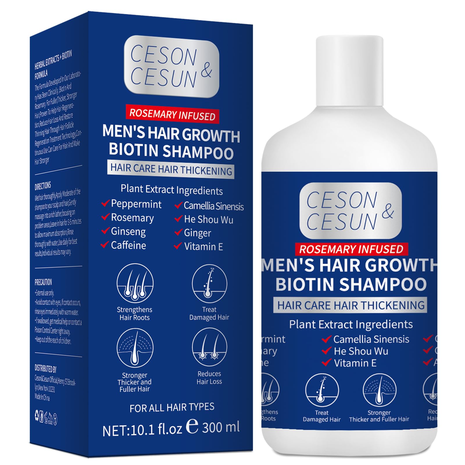 Ceson&Cesun rosemary biotin shampoo bottle ready for daily cleanse and volume