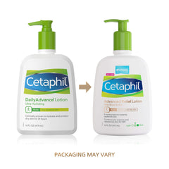Dermatologist recommended badge near Cetaphil Advanced Relief Lotion box
