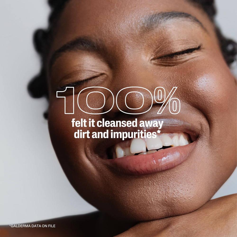 Cetaphil cleanser next to towel and water drop, suggesting daily routine.