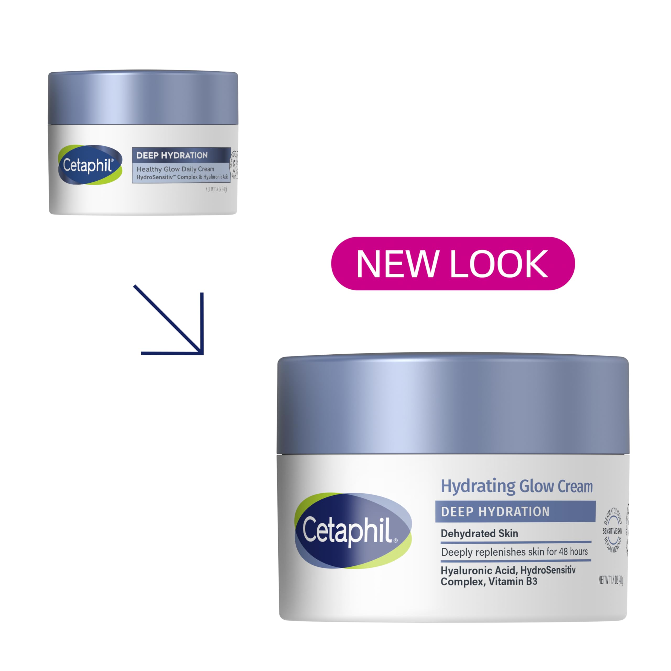 Cetaphil Deep Hydration hyaluronic acid detail supports deep hydration.