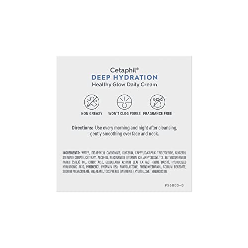 Cetaphil Deep Hydration with vitamins E and B5 nourishes dry skin.