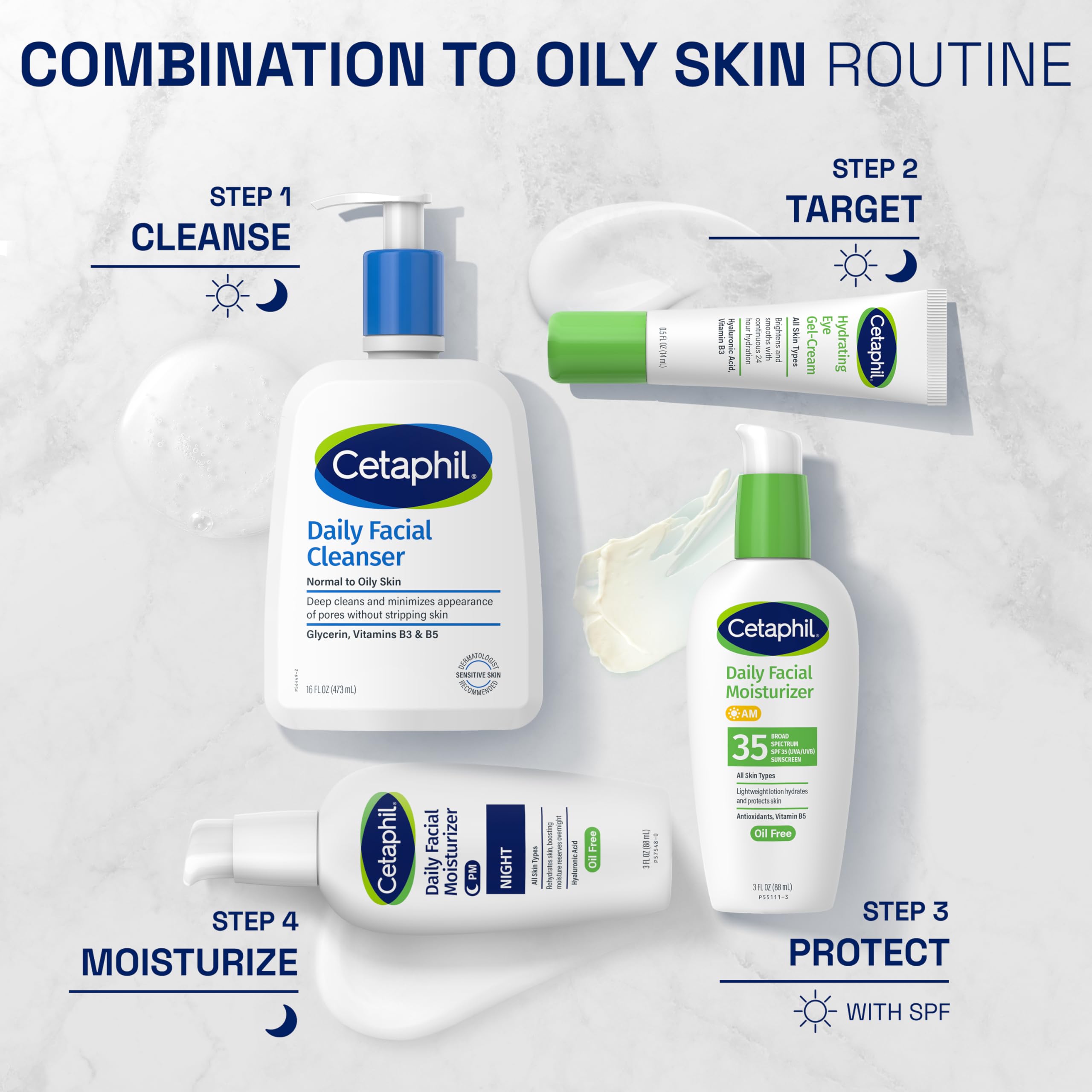 Dermatologist-recommended Cetaphil label on night moisturizer