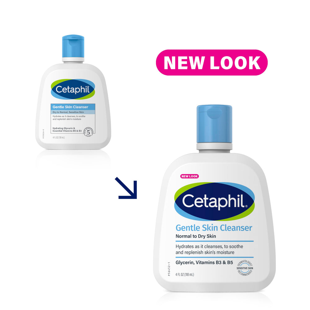 Cetaphil Gentle Skin Cleanser 3-pack display for convenient daily use.