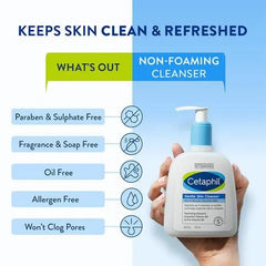 Cetaphil Gentle Skin Cleanser 32oz bottle on sink, reliable daily cleansing.