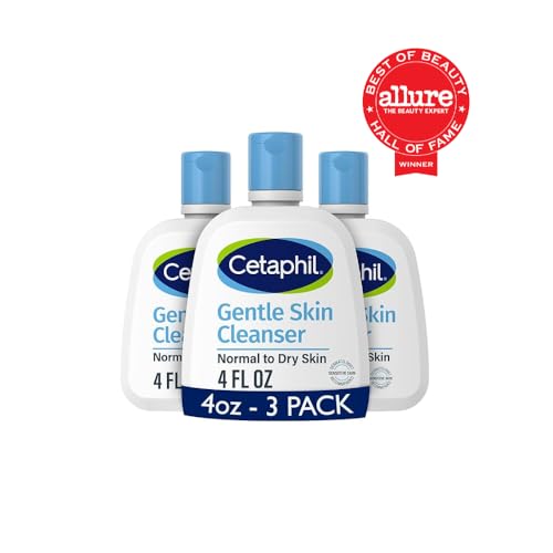 Cetaphil Gentle Skin Cleanser back label highlights hypoallergenic, soap-free formula.