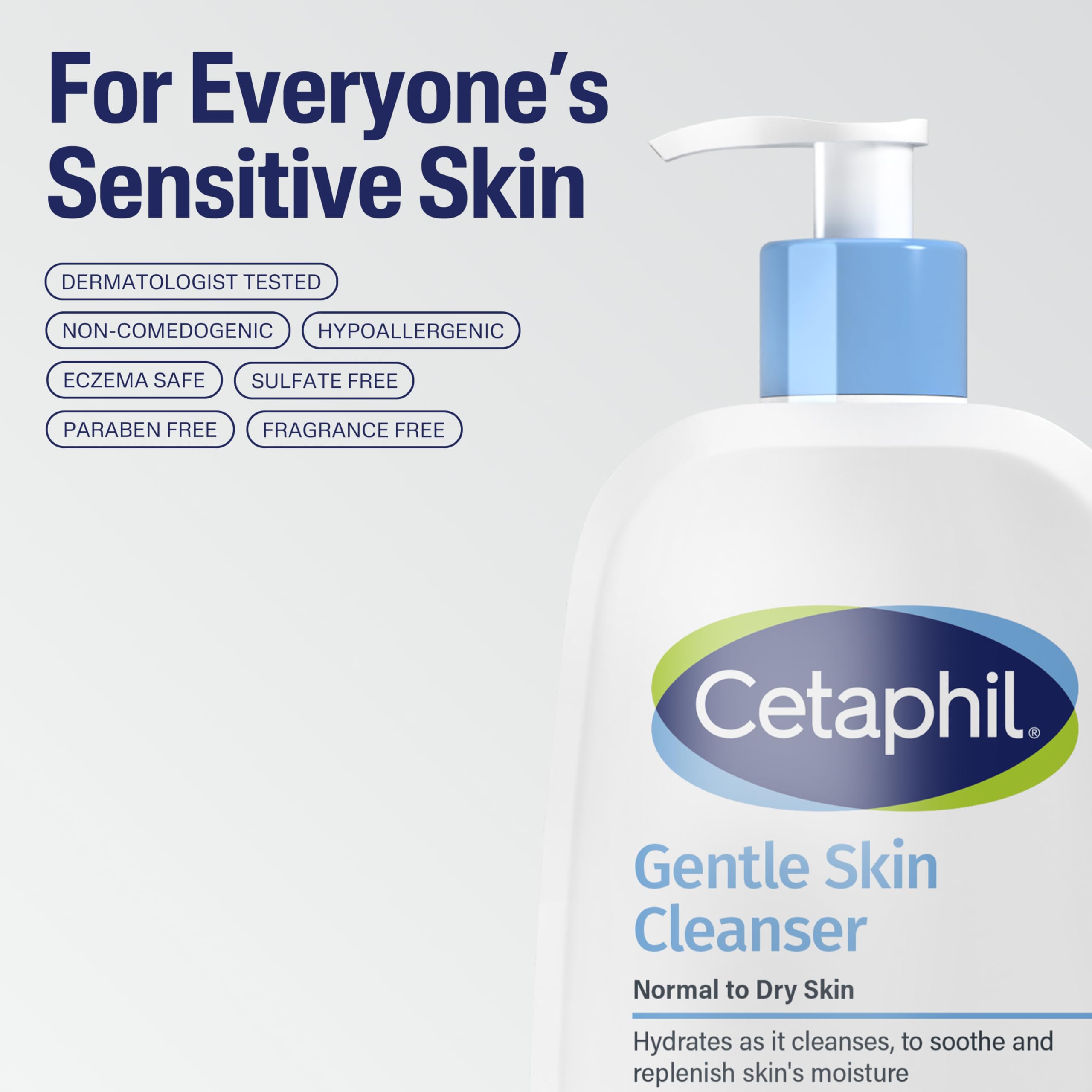 Dermatologist-recommended seal visible on packaging.