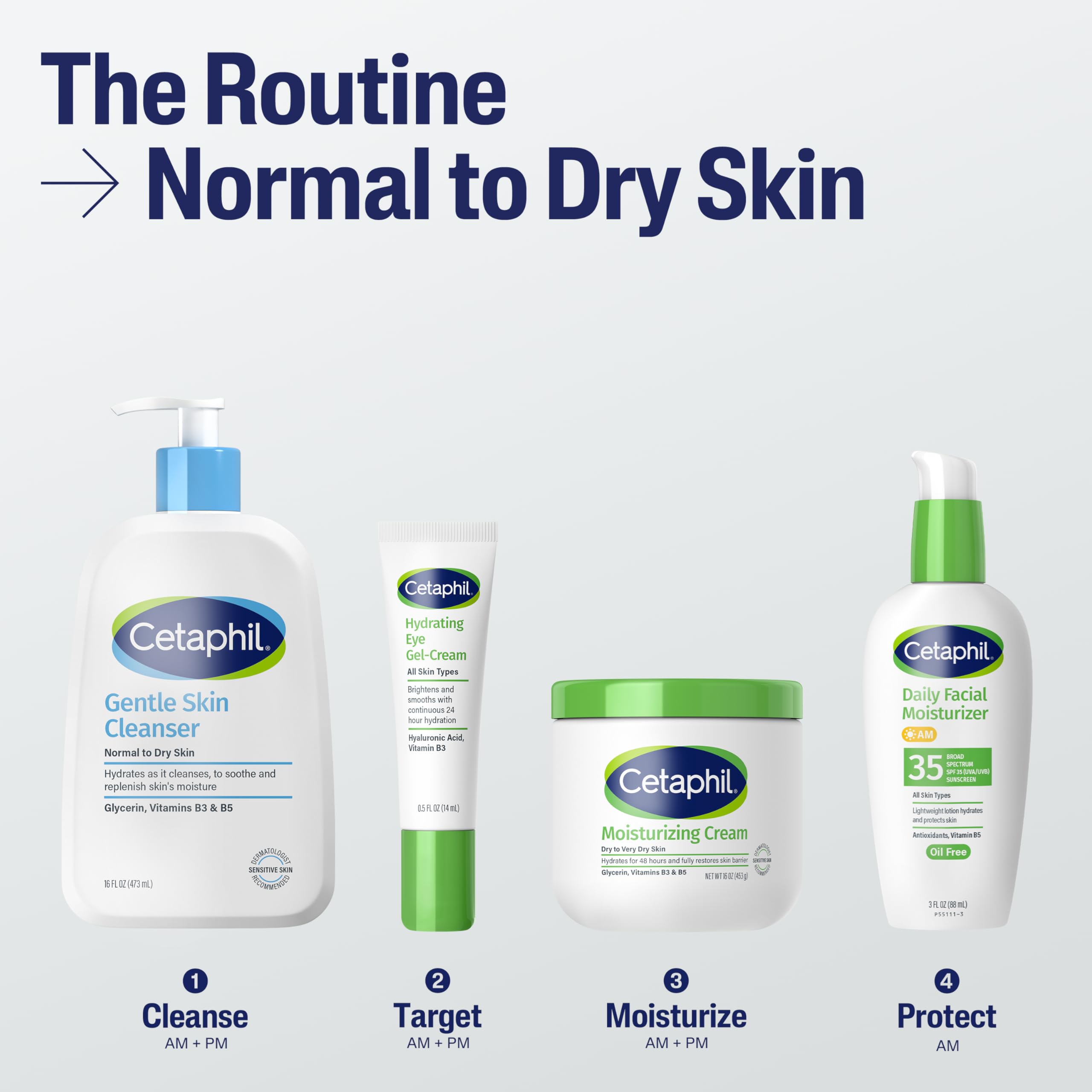 Cetaphil Gentle Skin Cleanser bottle with fragrance-free label.