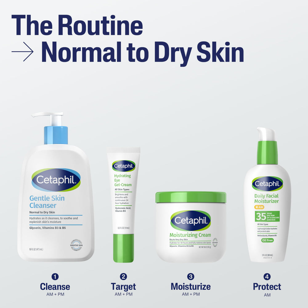 Cetaphil Gentle Skin Cleanser bottle with fragrance-free label.