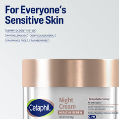 Rice lees extract visible in Cetaphil Healthy Renew Night Cream for brightness