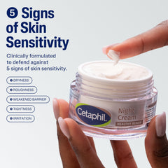 Smooth texture swatch of Cetaphil Healthy Renew Night Cream ready for nightly use