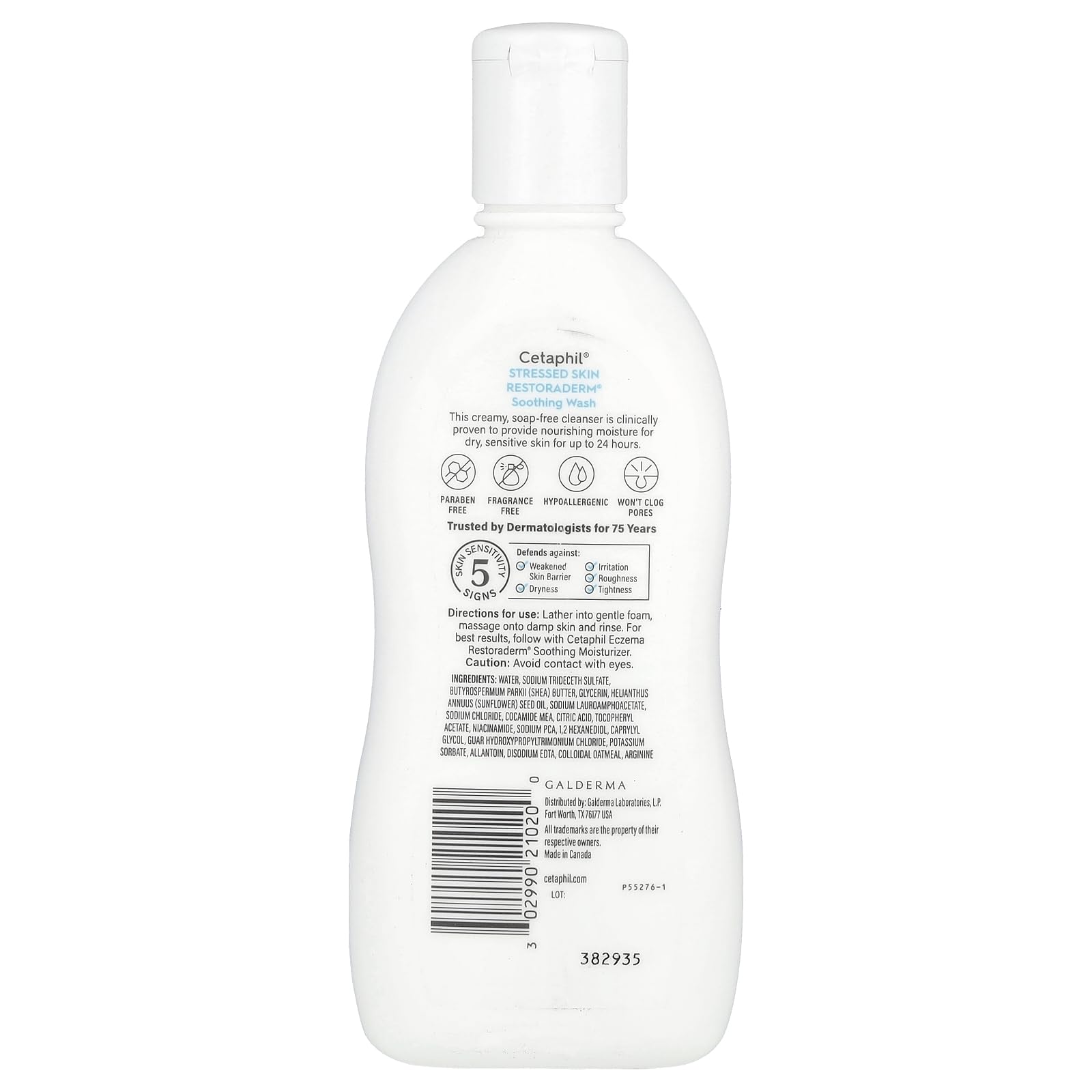 Cetaphil Pro Soothing Wash creamy texture shown for moisturized cleansing without soap.