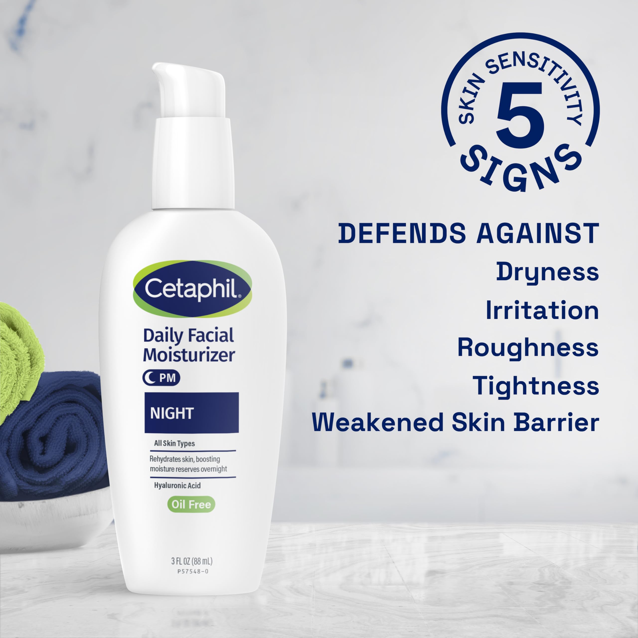 Packaging highlights Cetaphil sensitive skin friendly formulation