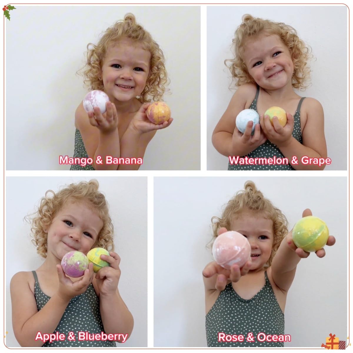 Cf Natural Daily Advent Calendar 24 bath bombs float and fizz, colorizing water playfully.