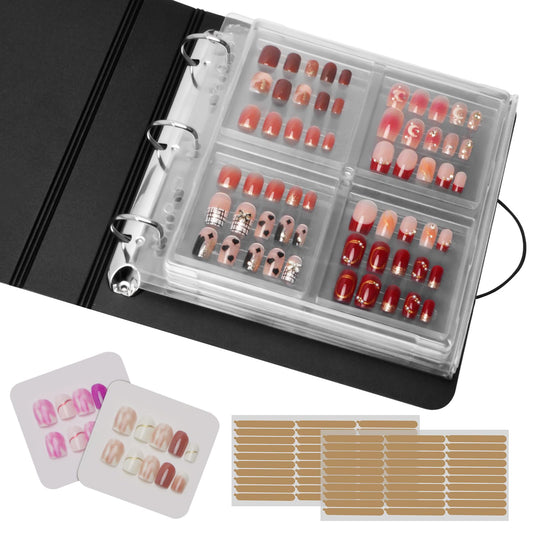 CGBE Nail Organizer with dustproof seal protecting press-on nails.