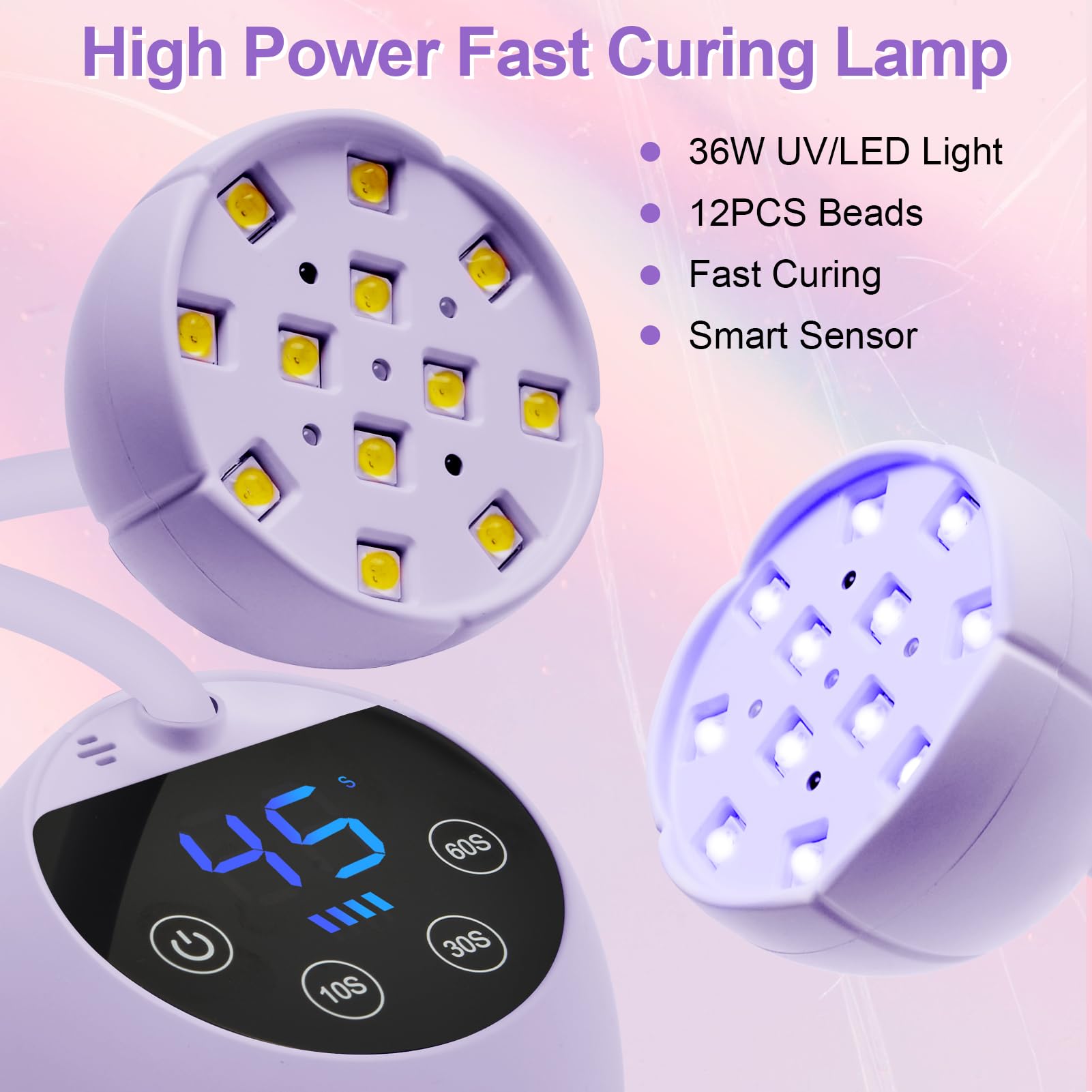 CGBE UV Nail Lamp 360-degree adjustment for flexible positioning