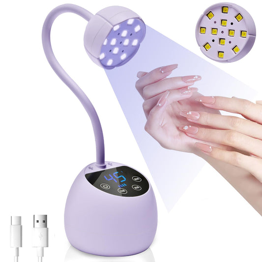 CGBE UV Nail Lamp with cordless gooseneck for precise curing at home