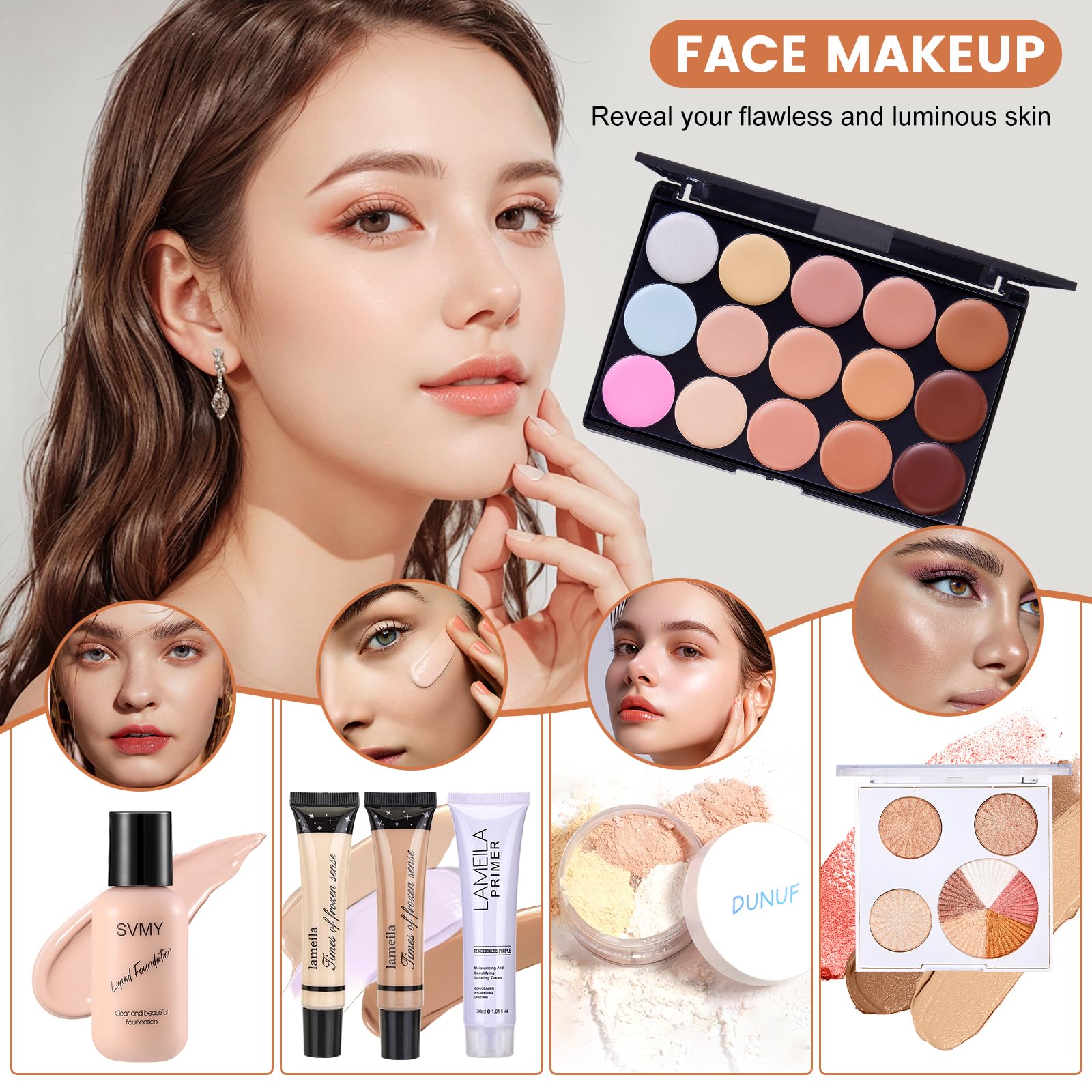 CHAFFUL eyeshadow palette offers vibrant shades for versatile eye looks.