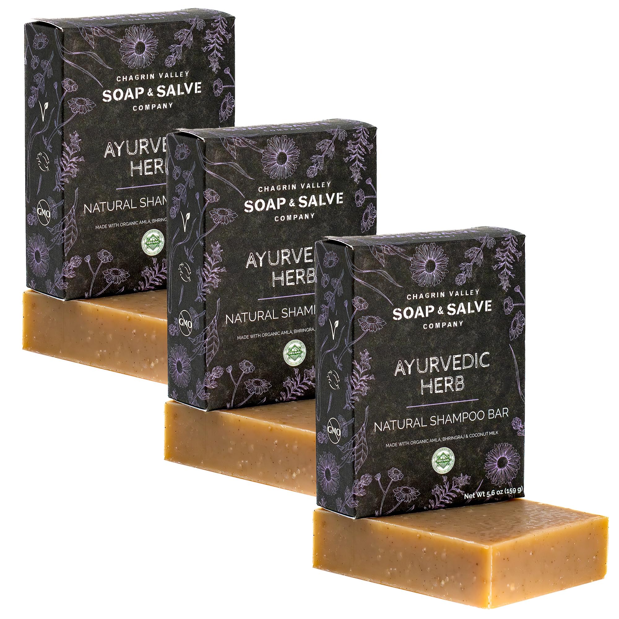 Chagrin Valley Ayurvedic shampoo bar lather close-up with rich cleansing foam