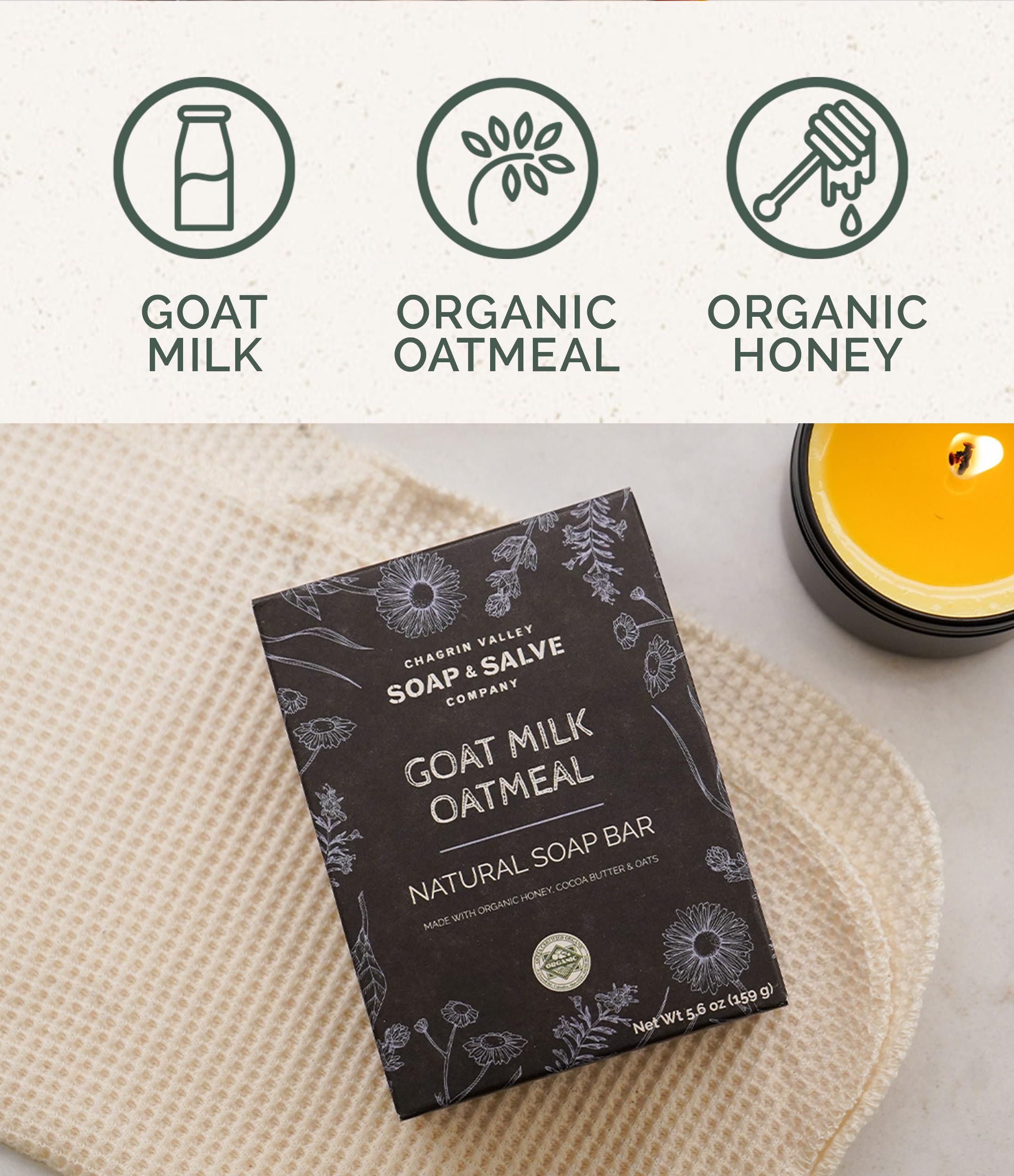 Chagrin Valley Goat Milk Soap Lather demonstrates rich moisture.