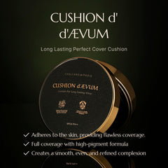 CHALLANS DE Paris cushion puff close-up indicating easy application and blending