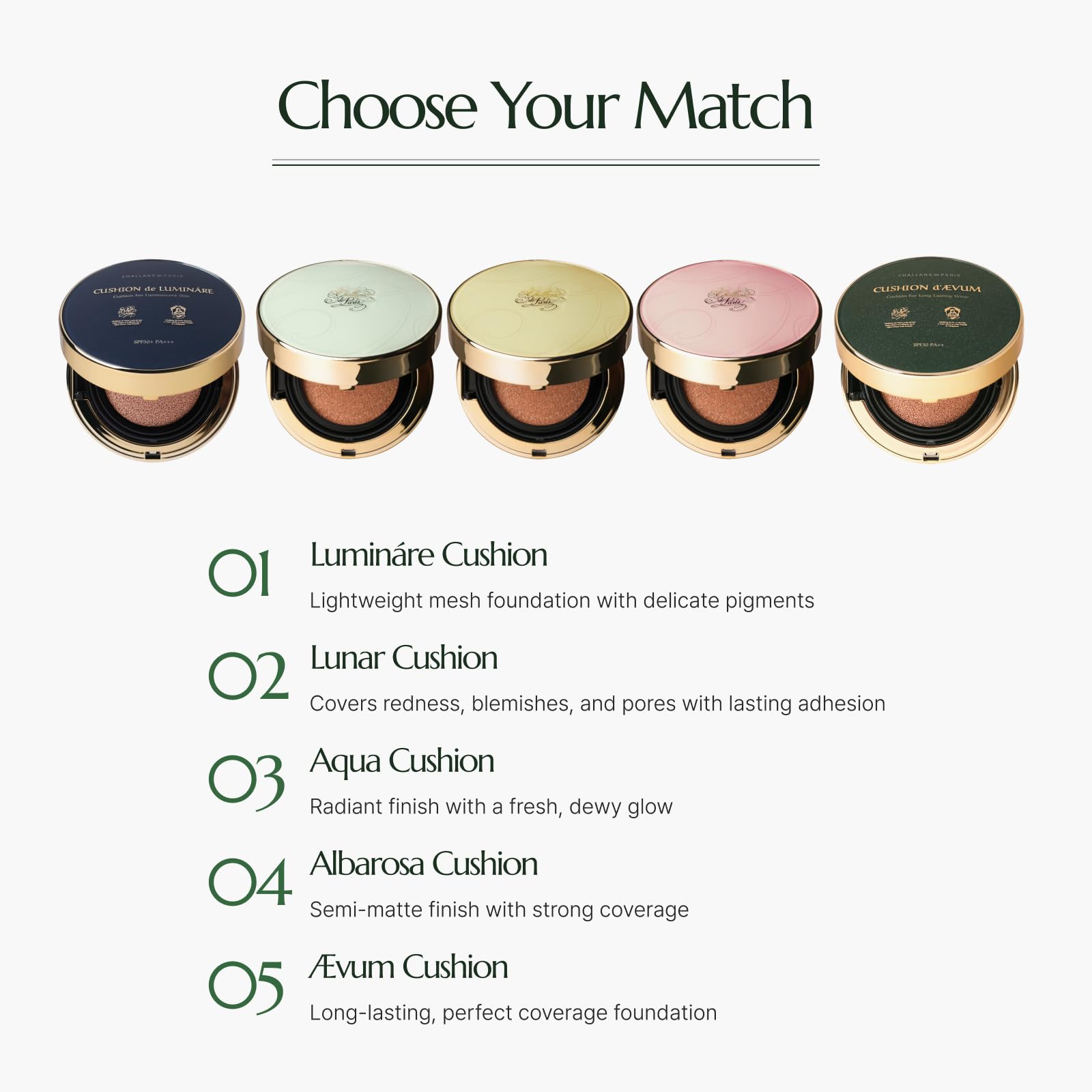 CHALLANS DE Paris cushion compact packaging open display for convenience