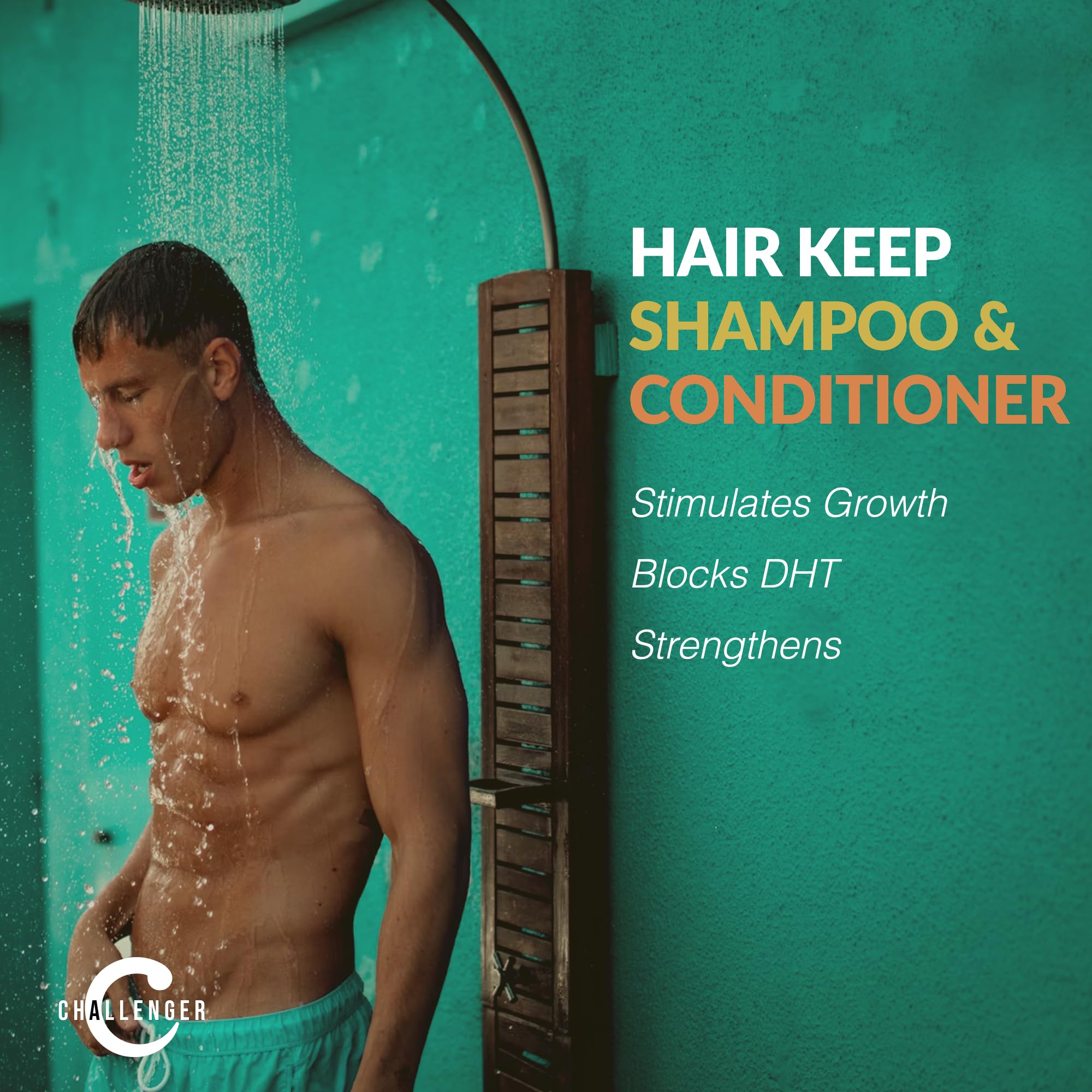 Challenger Hair Keep Conditioner bottle supports detangling and strength