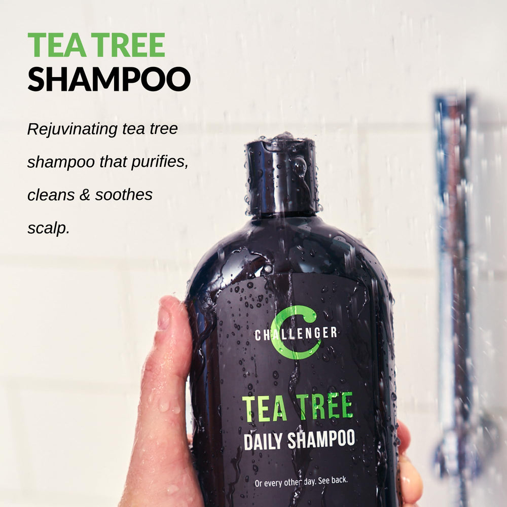 Challenger Tea Tree Shampoo is USA-made and cruelty-free for ethical hair care.