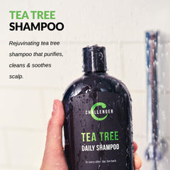 Challenger Tea Tree Shampoo is USA-made and cruelty-free for ethical hair care.