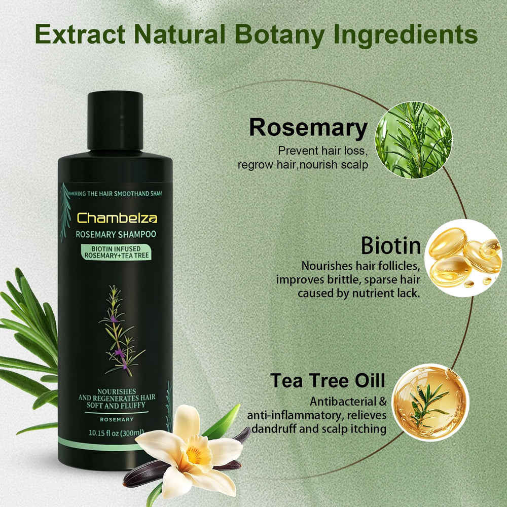 Chambelza Rosemary Shampoo pour enables easy application and cleansing.