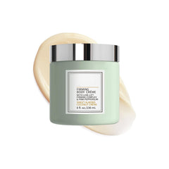 Champagne moisturizing firming body creme bottle close-up for daily hydration