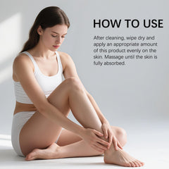 Champagne moisturizing body creme applied to neck for hydration and refinement