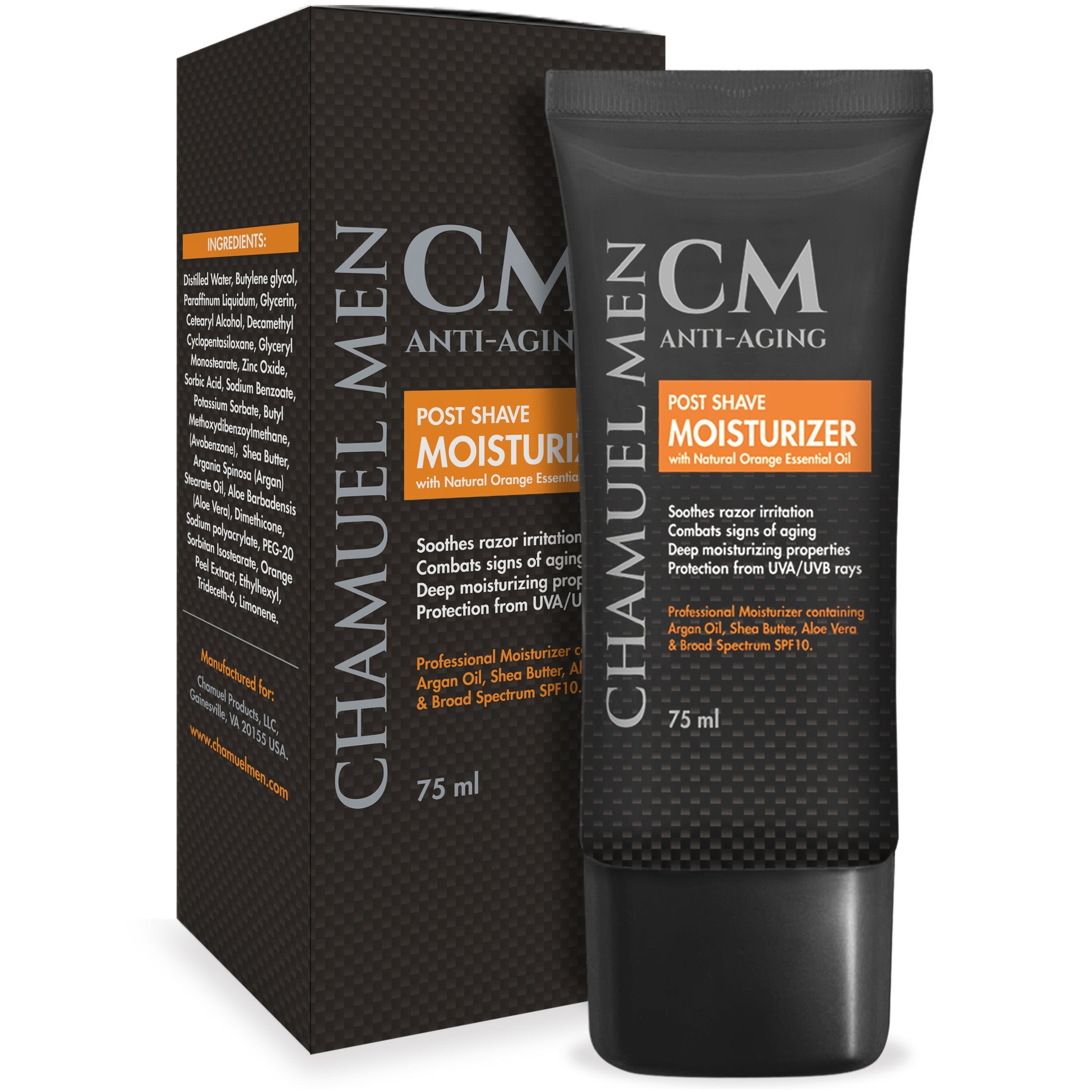 CHAMUEL MEN anti aging daily aftershave bottle with pump enables easy, mess-free daily application