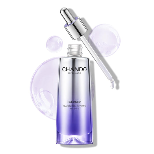 CHANDO HIMALAYA Advanced Repair Serum bottle promoting renewal for firmer, more radiant skin.