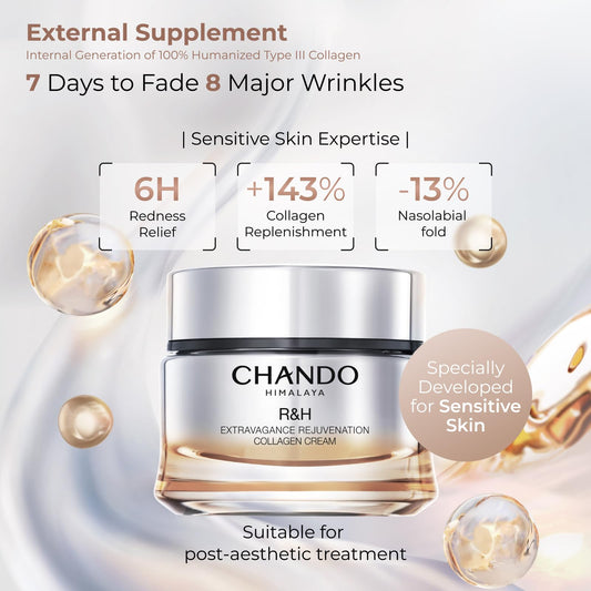 CHANDO HIMALAYA Extravagance cream texture spread on skin for gentle, even hydration