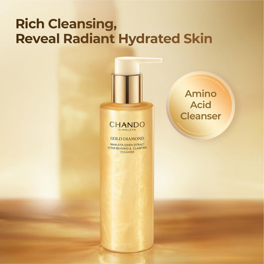 CHANDO HIMALAYA Gold Diamond Cleanser rich foam for thorough, gentle cleansing