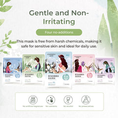 CHANDO HIMALAYA Thamnolia mask paraben-free label reassures skin-friendly, alcohol-free formula.