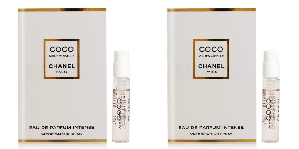 CHANEL Coco Mademoiselle Intense bottle front view showing elegant design.