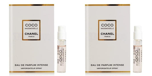 CHANEL Coco Mademoiselle Intense bottle front view showing elegant design.