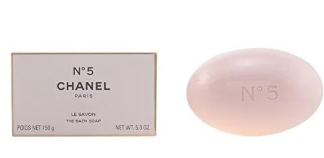 Chanel No 5 bath soap packaging highlights a luxury gift-ready presentation.