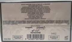 Chanel No 5 bath soap routine shot illustrates daily luxury cleansing.