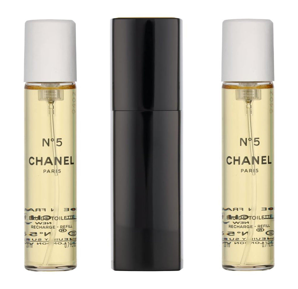 Chanel No. 5 refill bottles provide convenient, refillable luxury for daily wear.