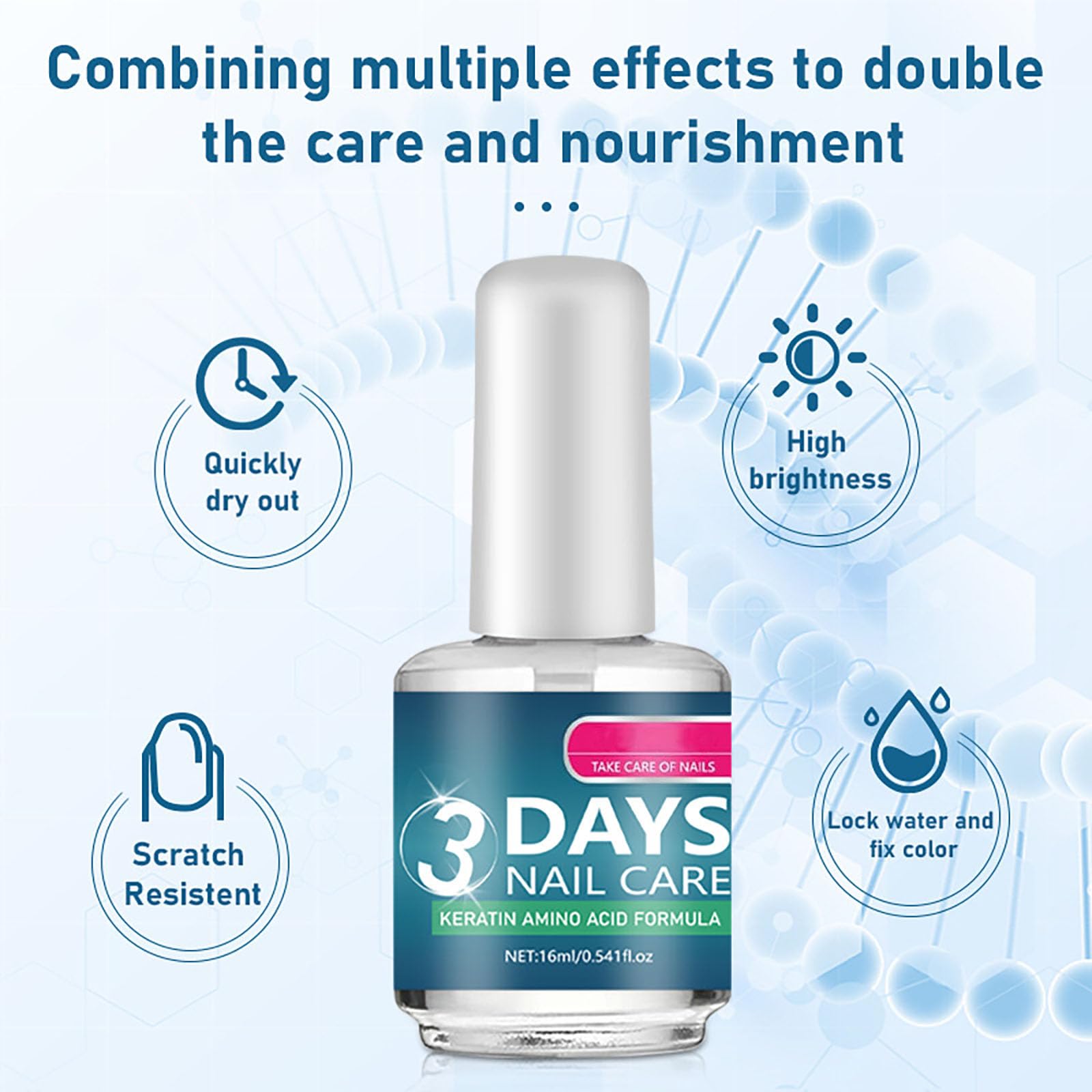 CHAOGKM 3 Days Nail Care bottle pour detail for controlled application