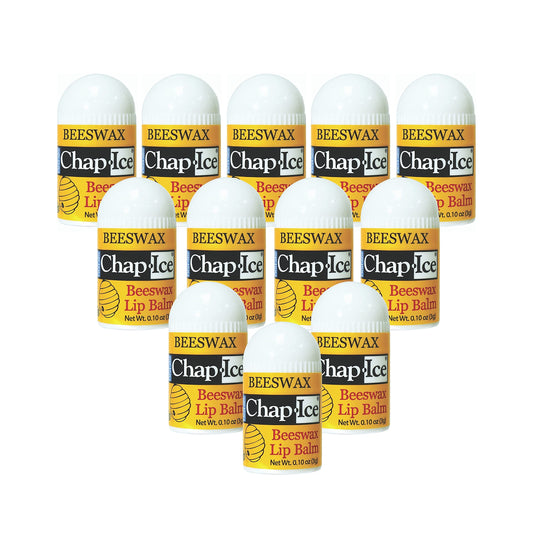Chap-Ice beeswax peppermint mini lip balm pack, pocket-ready hydration.