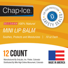 Chap-Ice lip balm application close-up showing smooth coverage.