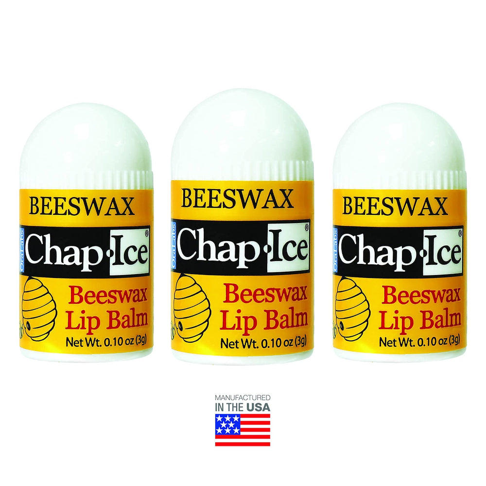 Chap-Ice made-in-USA packaging label indicating trusted lip care.