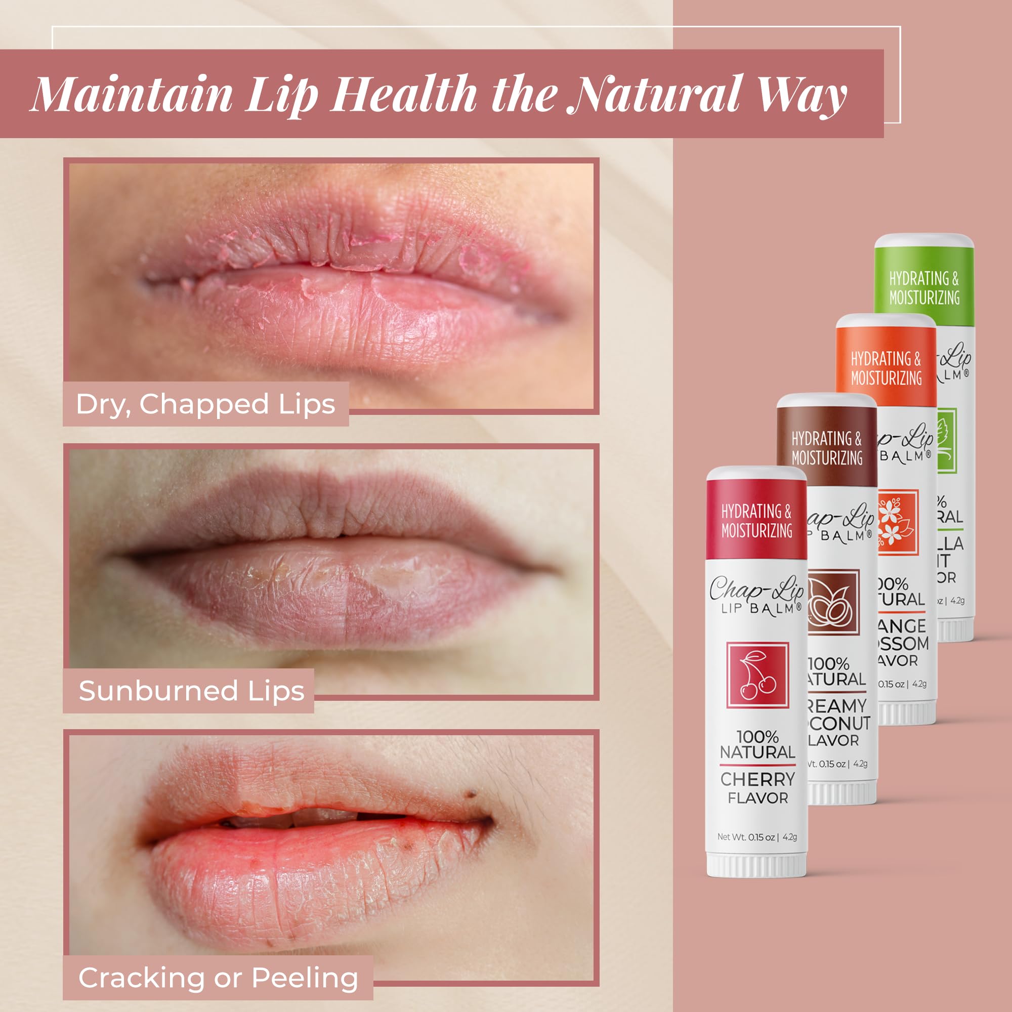 Chap-Lip Beeswax and Coconut Oil closeup on lip balm