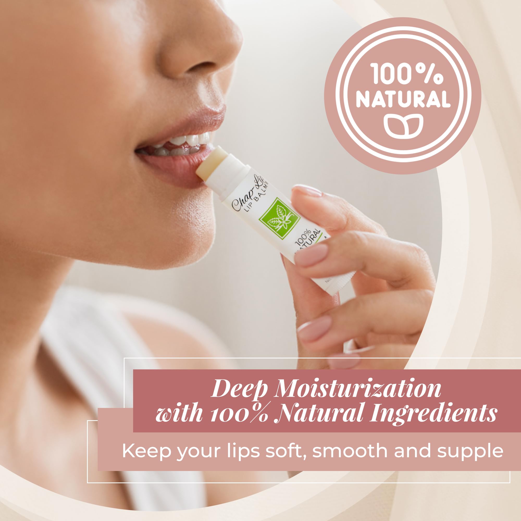 Chap-Lip Lip Balm flavors display coconut and vanilla mint for daily comfort.