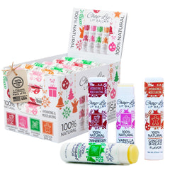 Chap-Lip Lip Balm set front view, gift-ready 24 natural tubes for daily hydration.